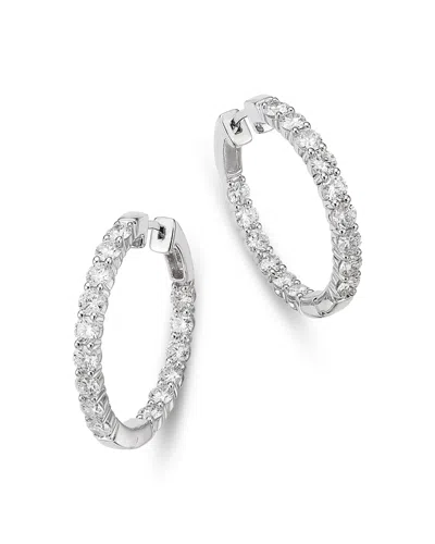 Bloomingdale's Fine Collection Diamond Inside Out Hoop Earrings In 14k White Gold, 2.50 Ct. T. W.