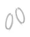 Bloomingdale's Fine Collection Diamond Inside Out Hoop Earrings In 14k White Gold, 3.0 Tcw In White