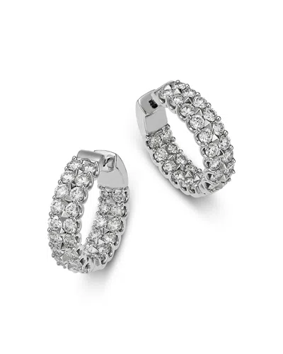 Bloomingdale's Fine Collection Diamond Inside Out Hoop Earrings In 14k White Gold, 5.0 Tcw
