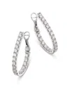Bloomingdale's Fine Collection Diamond Inside Out Oval Hoop Earrings In 14k White Gold, 2.25 Ct. T. W. In White