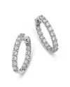 Bloomingdale's Fine Collection Diamond Inside Out Oval Hoop Earrings In 14k White Gold, 3 Ct. T. W. In White