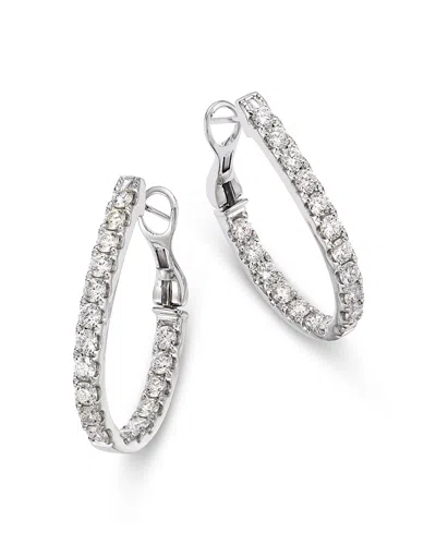 Bloomingdale's Fine Collection Diamond Inside Out Oval Hoop Earrings In 14k White Gold, 3.00 Ct. T. W.