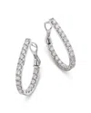 Bloomingdale's Fine Collection Diamond Inside Out Oval Hoop Earrings In 14k White Gold, 4.00 Ct. T. W. In White