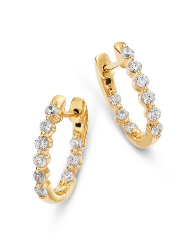 Bloomingdale's Fine Collection Diamond Inside Out Oval Hoop Earrings In 14k Yellow Gold, 0.5 Tcw In Multi