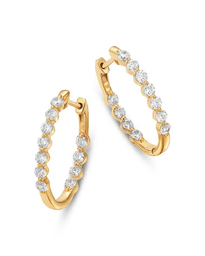 Bloomingdale's Fine Collection Diamond Inside Out Oval Hoop Earrings In 14k Yellow Gold, 1.0 Tcw In Multi