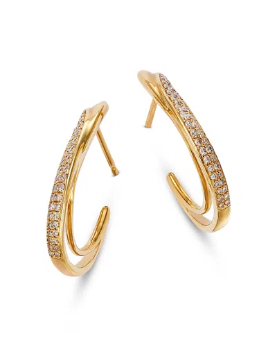 Bloomingdale's Fine Collection Diamond J Hoop Earrings In 14k Yellow Gold, 0.47 Ct. T. W.