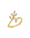 Bloomingdale's Fine Collection Diamond Leaf Bypass Ring In 14k Yellow Gold, 0.20 Ct. T. W.