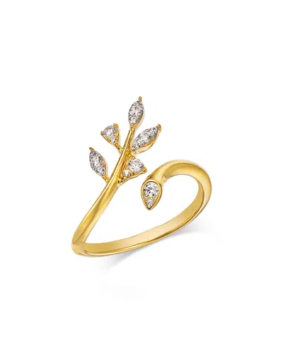 Bloomingdale's Fine Collection Diamond Leaf Bypass Ring In 14k Yellow Gold, 0.20 Ct. T. W.
