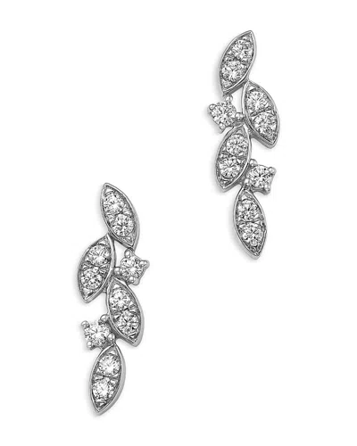 Bloomingdale's Fine Collection Diamond Leaf Drop Earrings In 14k White Gold, 0.34 Ct. T. W.