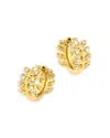 Bloomingdale's Fine Collection Diamond Leaf Huggie Hoop Earrings In 14k Yellow Gold, 0.13 Ct. T. W. In Gold