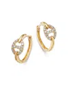 Bloomingdale's Fine Collection Diamond Link Huggie Hoop Earrings In 14k Yellow Gold, 0.20 Tcw In Gold