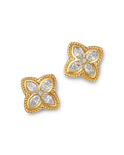 Bloomingdale's Fine Collection Diamond Marquis & Round Clover Stud Earrings In 14k Yellow Gold, 0.5 Ct. T. W.