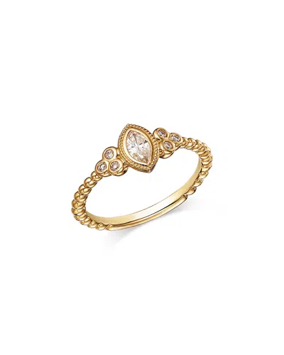 Bloomingdale's Fine Collection Diamond Marquise & Round Bezel Ring In 14k Yellow Gold, 0.26 Ct. T. W.