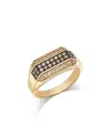 Bloomingdale's Fine Collection Diamond Men's Champagne & Brown Cluster Ring In 14k Yellow Gold, 0.78 Ct. T. W. In Brown/gold