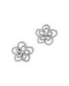 Bloomingdale's Fine Collection Diamond Micropave Flower Stud Earrings In 14k White Gold, 0.50 Tcw In Gold