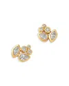 Bloomingdale's Fine Collection Diamond Mixed Cut Bezel Cluster Stud Earrings In 14k Yellow Gold, 0.78 Tcw In Gold