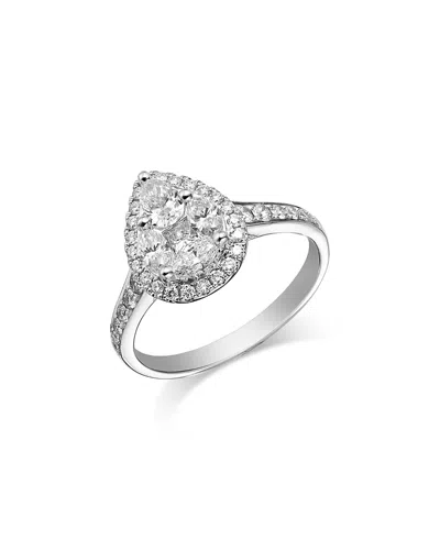 Bloomingdale's Fine Collection Diamond Mixed Cut Cluster Ring In 18k White Gold, 8 Ct. T. W.