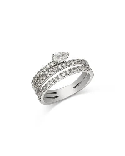Bloomingdale's Fine Collection Diamond Multi-row Ring In 14k White Gold, 0.86 Ct. T. W.