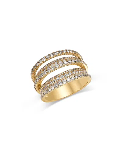 Bloomingdale's Fine Collection Diamond Multirow Statement Ring In 14k Yellow Gold, 1.65 Tcw