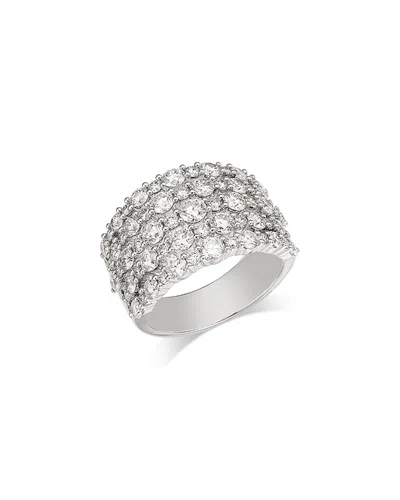 Bloomingdale's Fine Collection Diamond Multirow Statement Ring In 18k White Gold, 2.9 Tcw In Metallic
