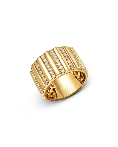 Bloomingdale's Fine Collection Diamond Multirow Wide Statement Ring In 14k Yellow Gold, 0.65 Ct. T. W.