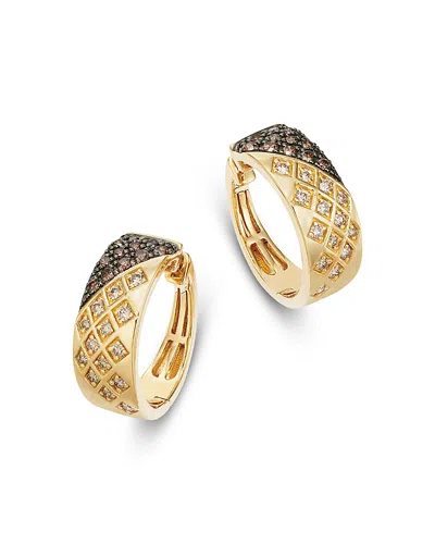 Bloomingdale's Fine Collection Diamond Ombre Hoop Earrings In 14k Yellow Gold, 0.61 Tcw