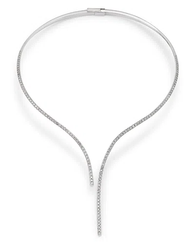 Bloomingdale's Fine Collection Diamond Open Choker Necklace In 14k White Gold, 3.50 Tcw In Silver