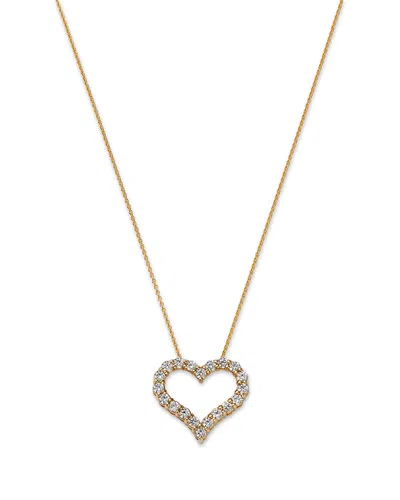 Bloomingdale's Fine Collection Diamond Open Heart Pendant Necklace In 14k Yellow Gold, 0.50 Ct. T. W.
