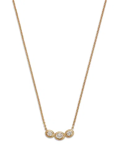 Bloomingdale's Fine Collection Diamond Oval Bezel Necklace In 14k Yellow Gold, 0.38 Ct. T. W.