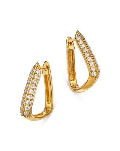 Bloomingdale's Fine Collection Diamond Oval Geometric Hoop Earring In 14k Yellow Gold, 0.50 Ct. T. W.