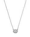 Bloomingdale's Fine Collection Diamond Oval Halo Pendant Necklace In 14k White Gold, 1.0 Tcw In Gold