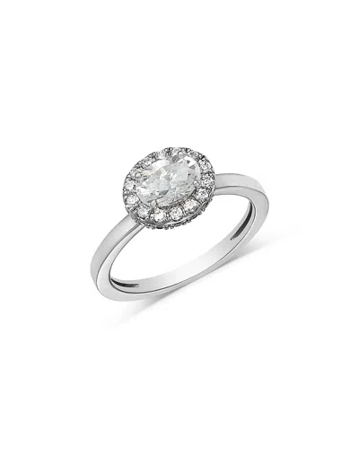 Bloomingdale's Fine Collection Diamond Oval Halo Ring In 14k White Gold, 1.0 Tcw
