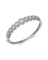 Bloomingdale's Fine Collection Diamond Oval Mosaic Bangle Bracelet In 14k White Gold, 3.0 Ct. T. W. In White