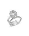 Bloomingdale's Fine Collection Diamond Oval Mosaic Ring In 14k White Gold, 1.0 Ct. T. W. In White