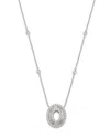 Bloomingdale's Fine Collection Diamond Oval Pendant Necklace In 14k White Gold, 1.12 Ct. T. W. In White