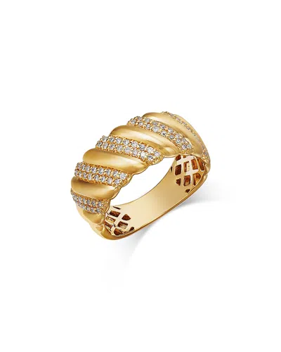 Bloomingdale's Fine Collection Diamond Pave Band Ring In 14k Yellow Gold, 0.33 Ct. T. W.