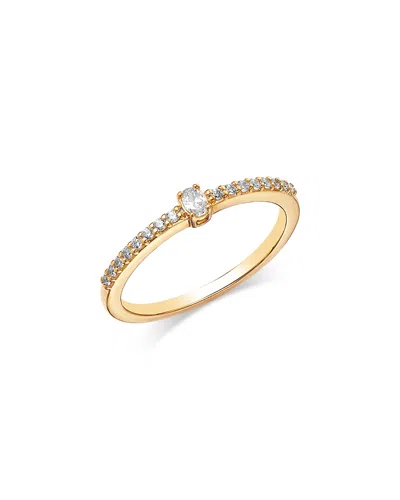 Bloomingdale's Fine Collection Diamond Pave Band Stacking Ring In 14k Yellow Gold, 0.25 Tcw In Transparent