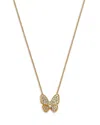 Bloomingdale's Fine Collection Diamond Pave Cut Butterfly Pendant Necklace In 14k Yellow Gold, 0.33 Ct. T. W. In Gold