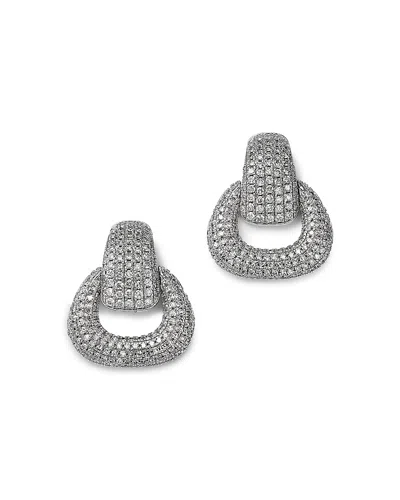 Bloomingdale's Fine Collection Diamond Pave Door Knocker Earrings In 14k White Gold, 1.50 Tcw In Purple