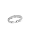 Bloomingdale's Fine Collection Diamond Pave Eternity Band In 14k White Gold, 1.0 Tcw In Metallic