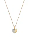 Bloomingdale's Fine Collection Diamond Pave Heart Pendant Necklace In 14k Yellow Gold, 0.12 Ct. T. W.