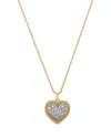 Bloomingdale's Fine Collection Diamond Pave Heart Pendant Necklace In 14k Yellow Gold, 0.53 Tcw In Gold