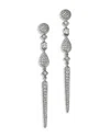Bloomingdale's Fine Collection Diamond Pave Linear Drop Earrings In 14k White Gold, 1.4 Tcw In Gold