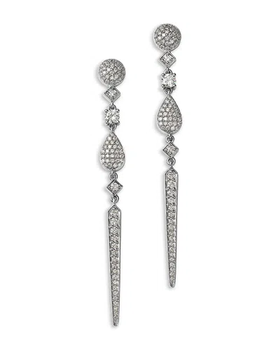 Bloomingdale's Fine Collection Diamond Pave Linear Drop Earrings In 14k White Gold, 1.4 Tcw