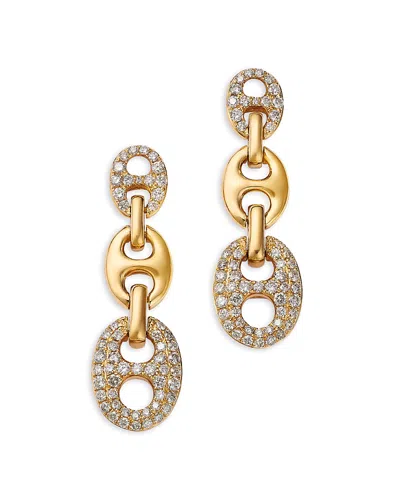 Bloomingdale's Fine Collection Diamond Pave Mariner Link Drop Earrings In 14k Yellow Gold, 1.35 Ct. T. W.