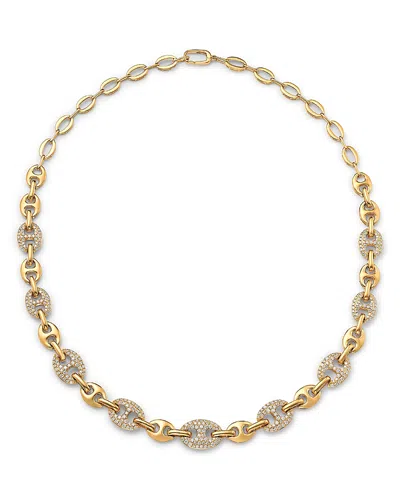 Bloomingdale's Fine Collection Diamond Pave Mariner Link Necklace In 14k Yellow Gold, 3.1 Ct. T. W.