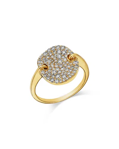 Bloomingdale's Fine Collection Diamond Pave Oval Disc Ring In 14k Yellow Gold, 1.0 Tcw