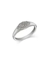 Bloomingdale's Fine Collection Diamond Pave Pinky Ring In 14k White Gold, 0.10 Ct. T. W. In White Gold
