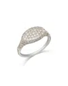 Bloomingdale's Fine Collection Diamond Pave Pinky Ring In 14k White Gold, 0.60 Ct. T. W. In White