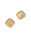 Bloomingdale's Fine Collection Diamond Pave Studs In 14k Textured Yellow Gold, 0.43 Ct. T. W. In Gold